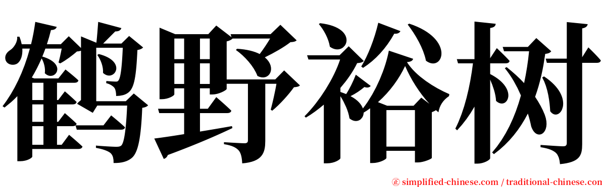 鹤野裕树 serif font