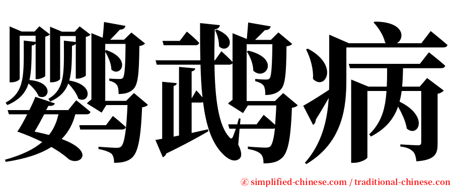 鹦鹉病 serif font