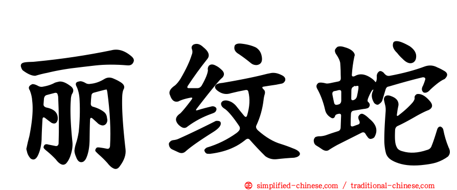 丽纹蛇