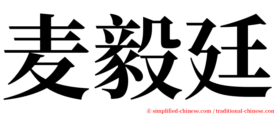 麦毅廷 serif font