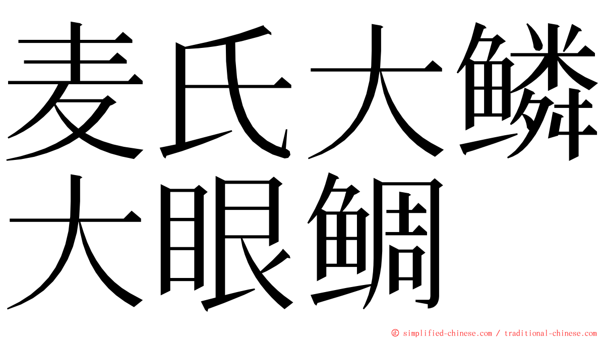 麦氏大鳞大眼鲷 ming font