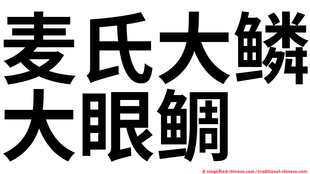 麦氏大鳞大眼鲷