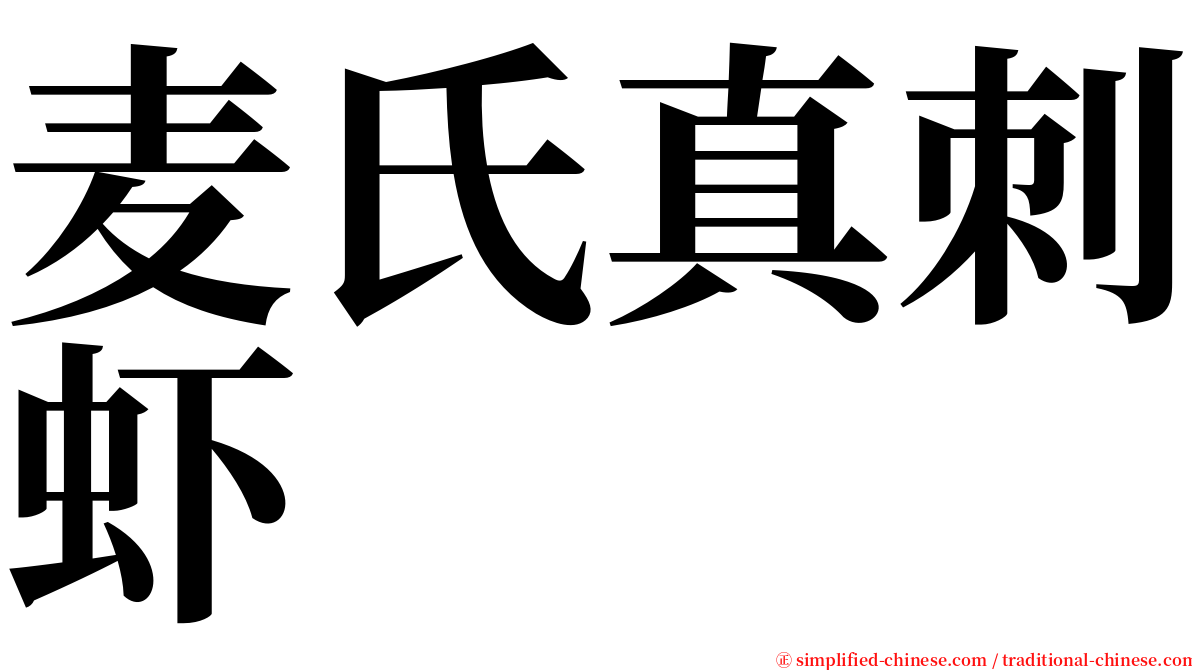 麦氏真刺虾 serif font