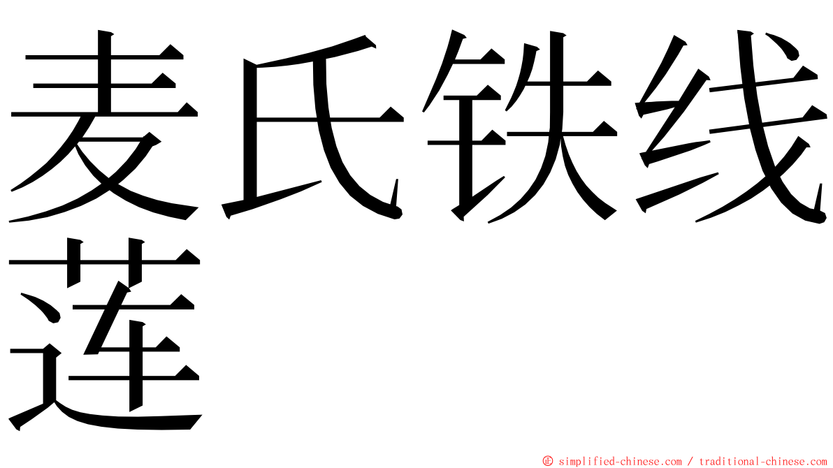 麦氏铁线莲 ming font