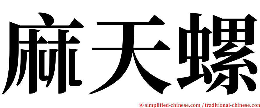 麻天螺 serif font