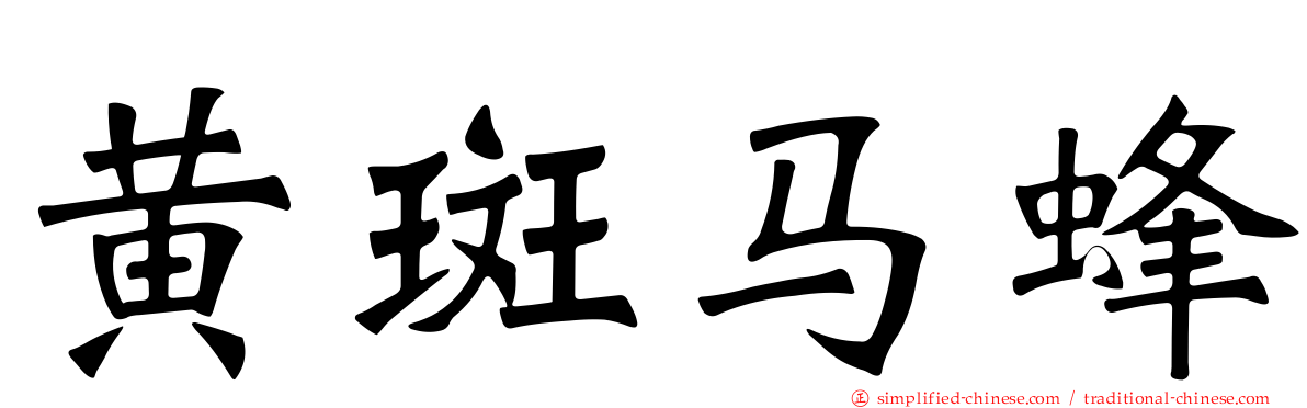 黄斑马蜂