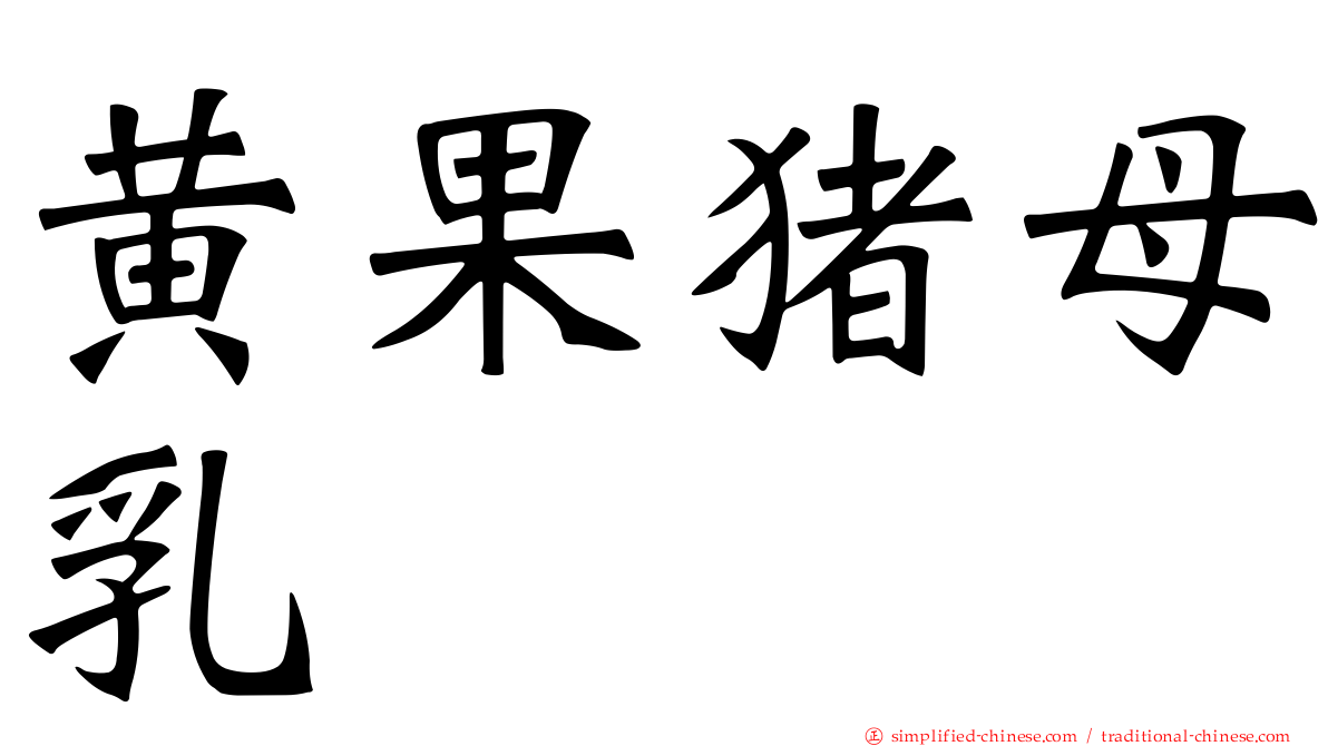 黄果猪母乳