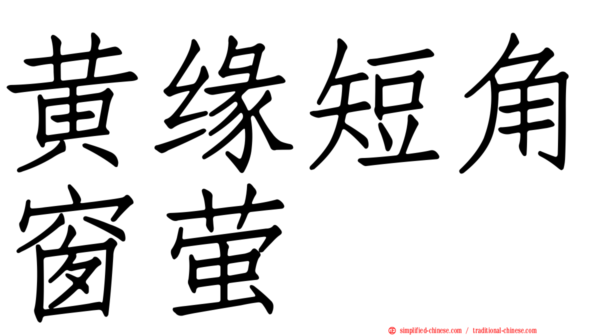 黄缘短角窗萤