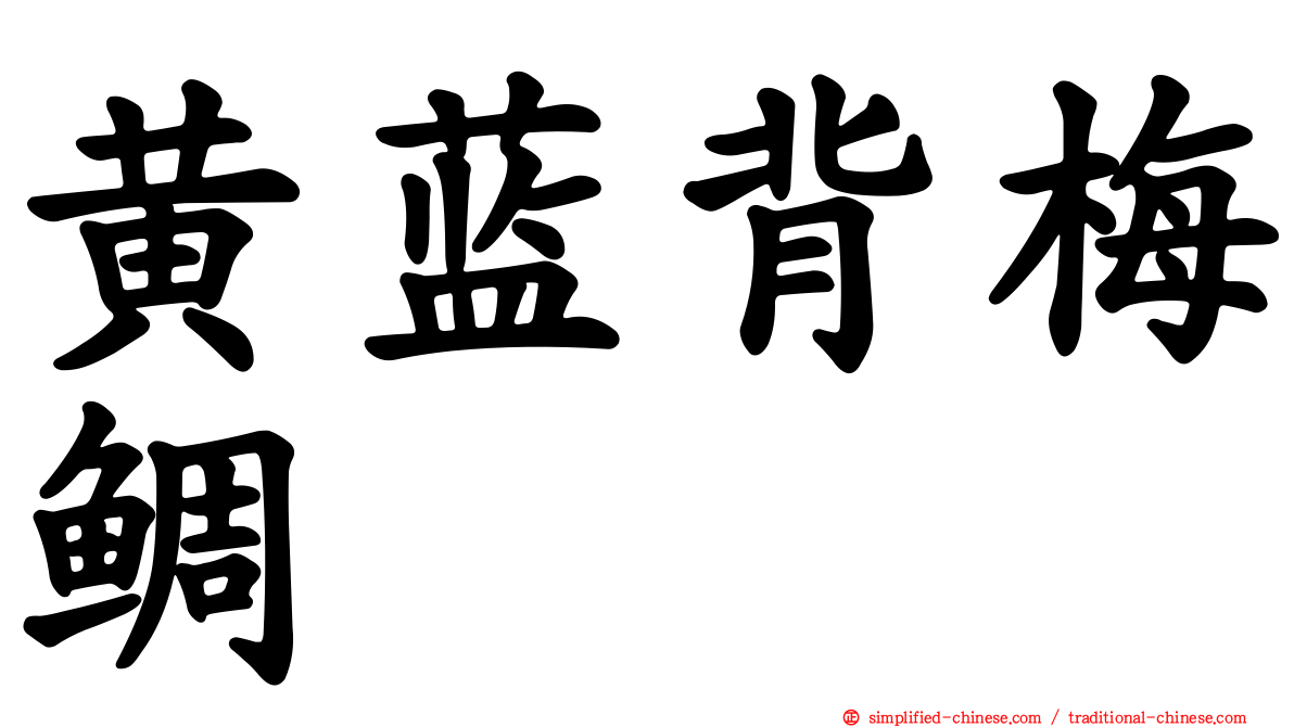 黄蓝背梅鲷