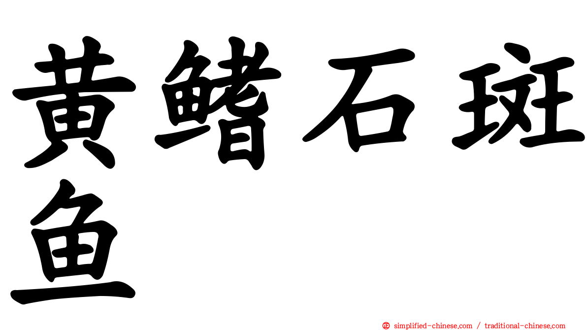 黄鳍石斑鱼