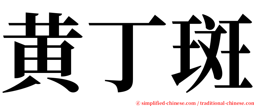 黄丁斑 serif font