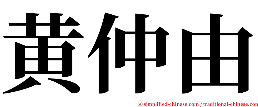 黄仲由 serif font