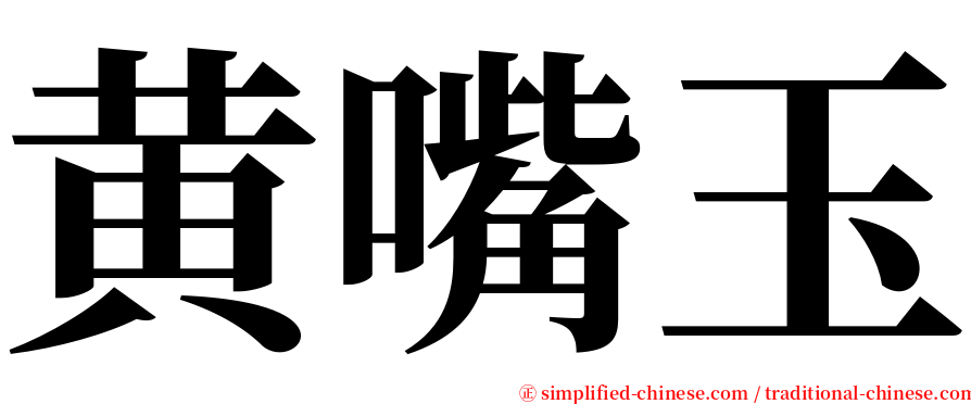 黄嘴玉 serif font