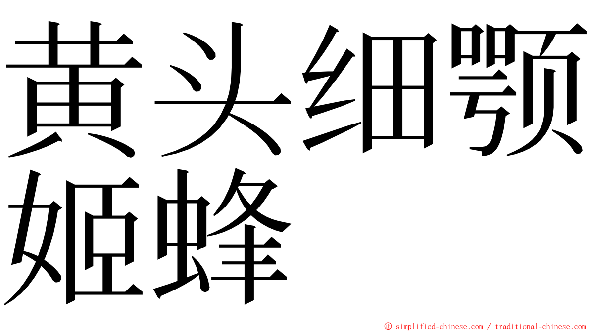 黄头细颚姬蜂 ming font