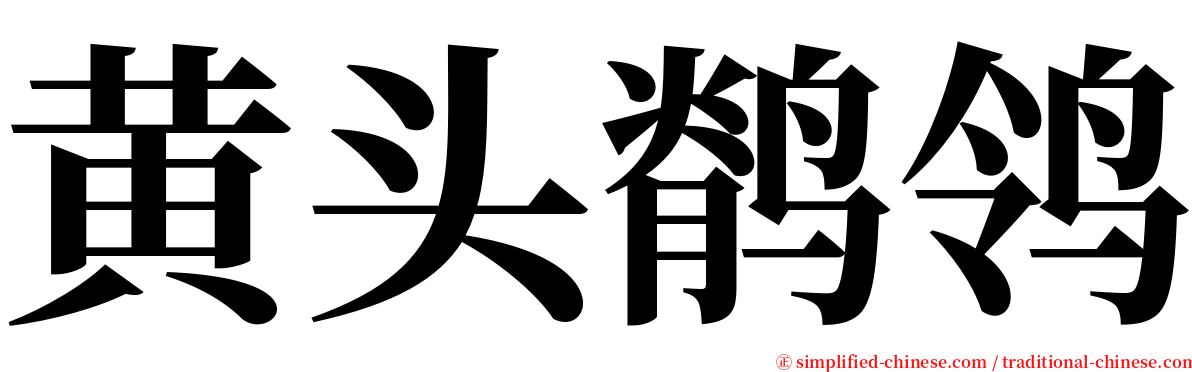 黄头鹡鸰 serif font