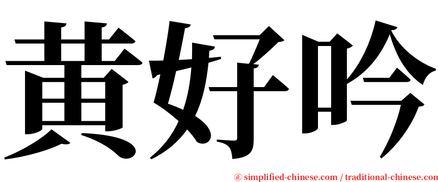 黄好吟 serif font