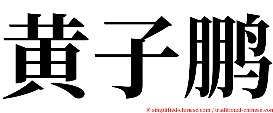 黄子鹏 serif font