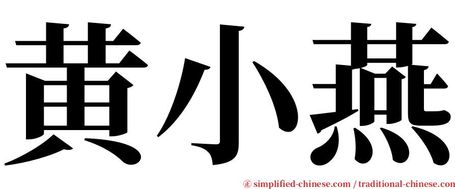 黄小燕 serif font