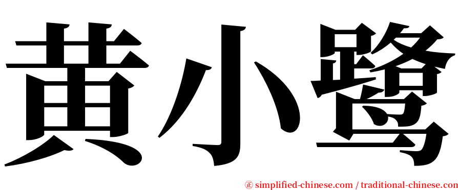 黄小鹭 serif font