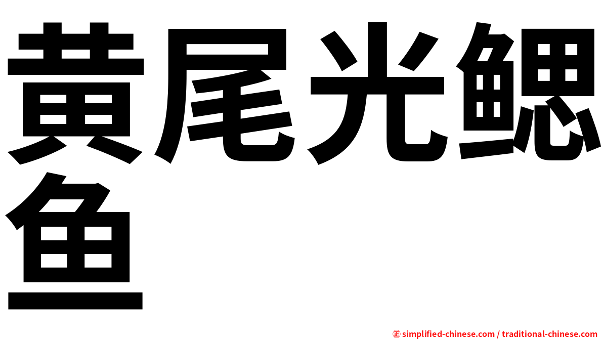 黄尾光鳃鱼