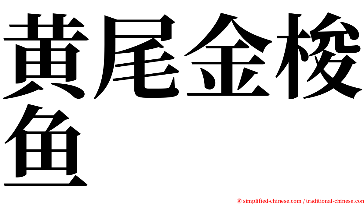 黄尾金梭鱼 serif font