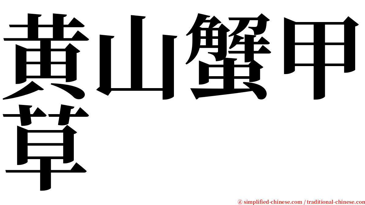 黄山蟹甲草 serif font