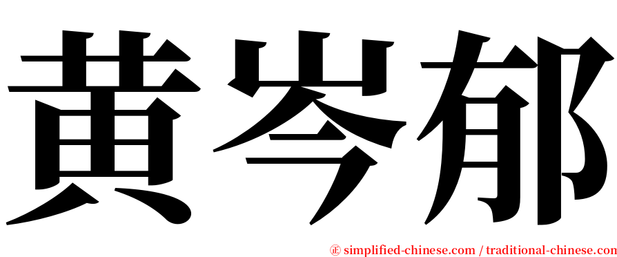 黄岑郁 serif font