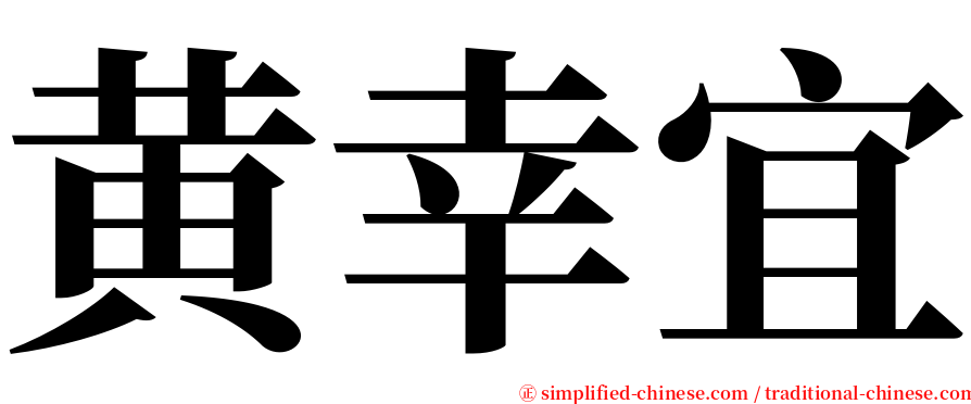黄幸宜 serif font