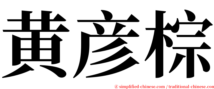 黄彦棕 serif font