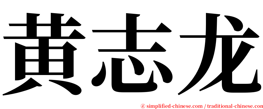 黄志龙 serif font