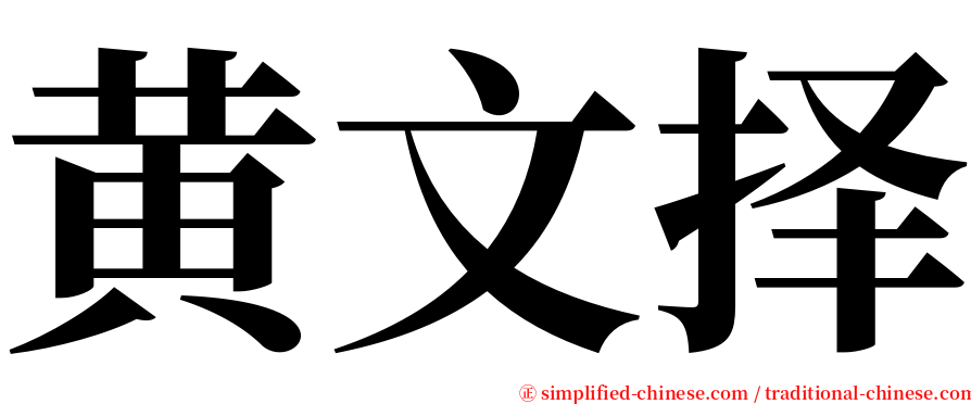 黄文择 serif font