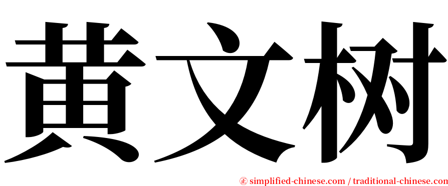 黄文树 serif font