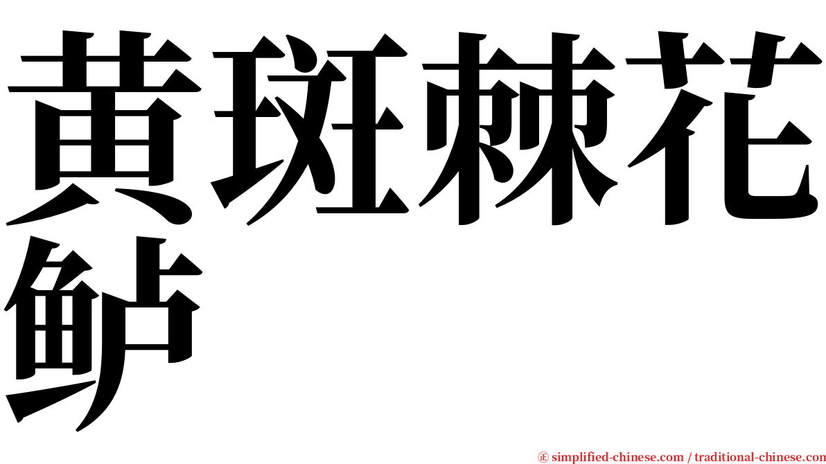 黄斑棘花鲈 serif font