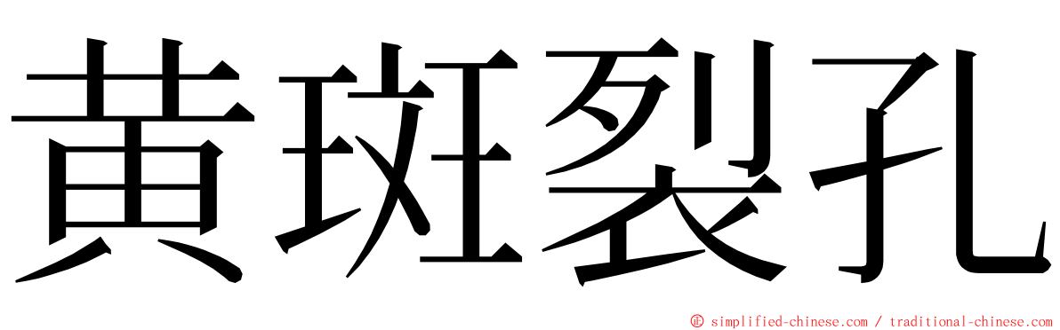 黄斑裂孔 ming font