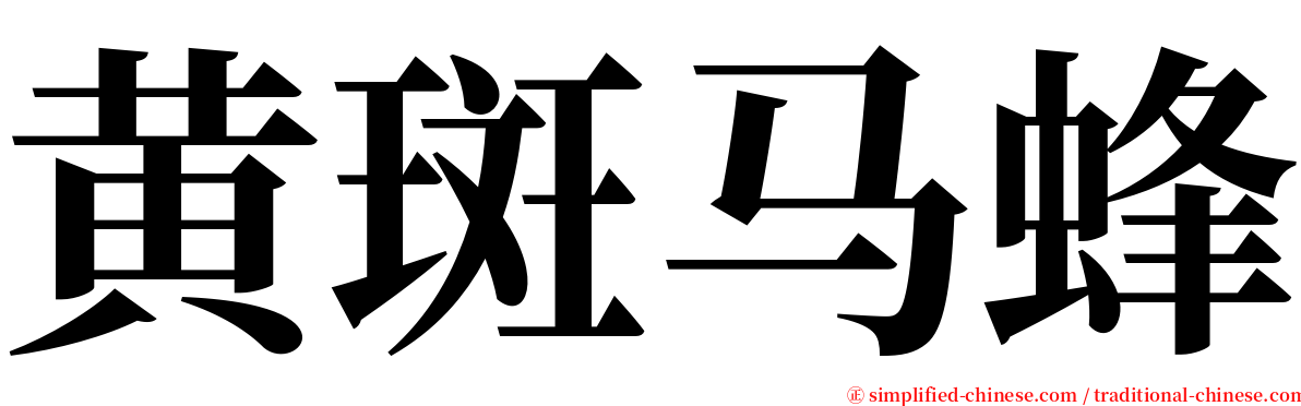 黄斑马蜂 serif font