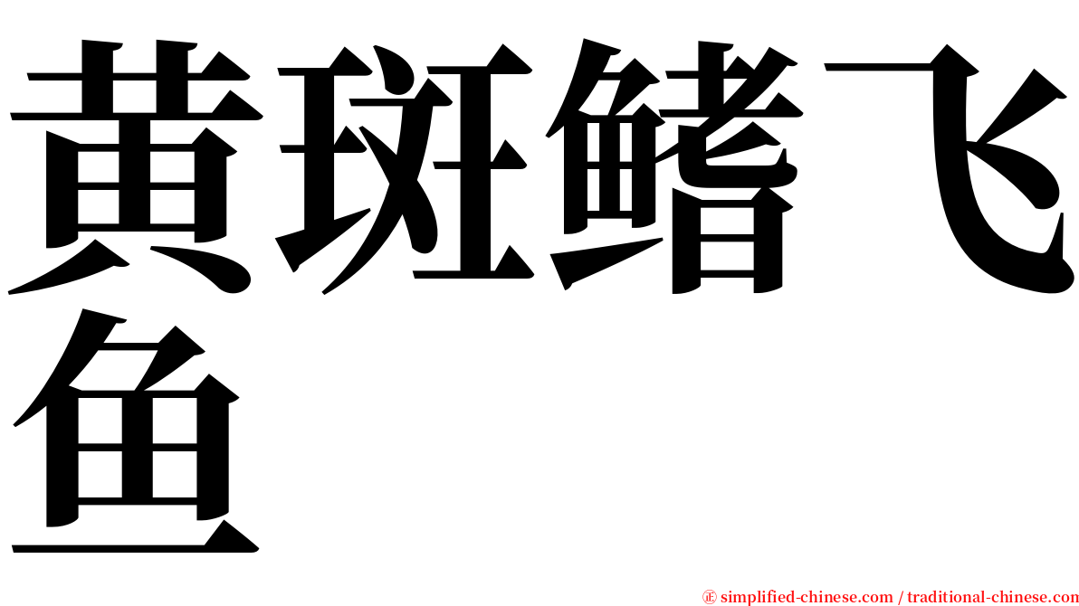 黄斑鳍飞鱼 serif font