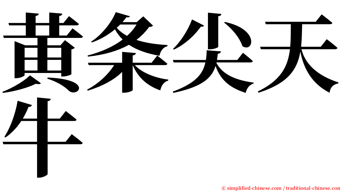 黄条尖天牛 serif font