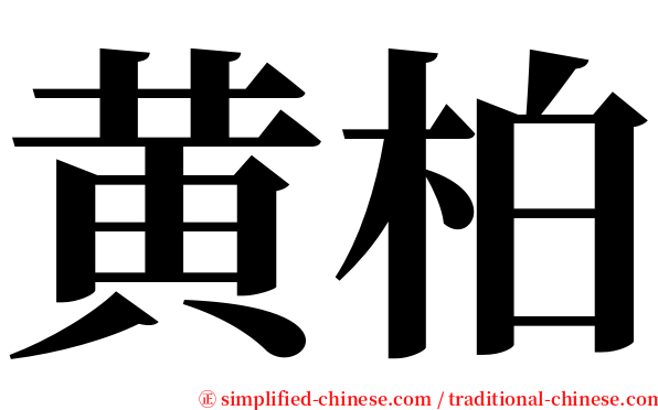 黄柏 serif font