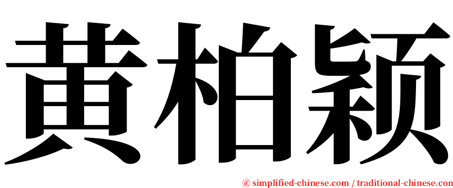黄柏颖 serif font
