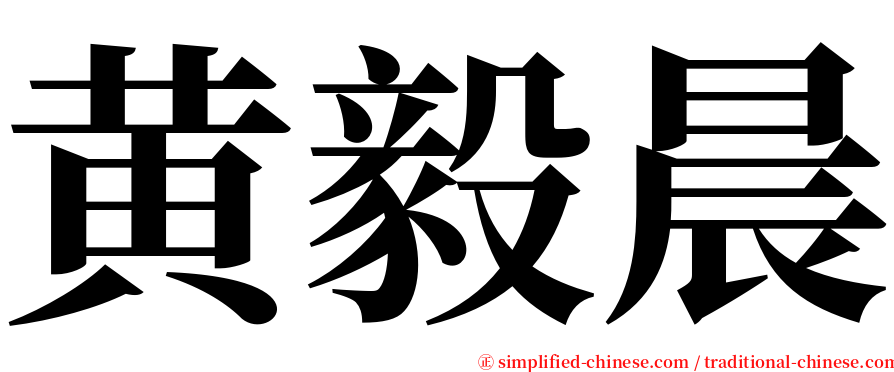 黄毅晨 serif font