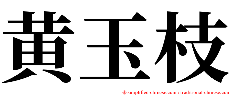 黄玉枝 serif font