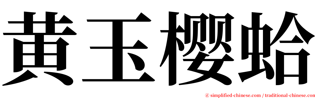 黄玉樱蛤 serif font