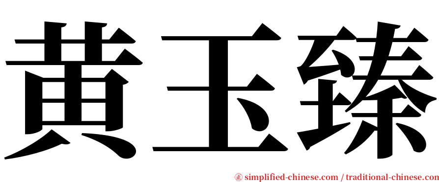 黄玉臻 serif font
