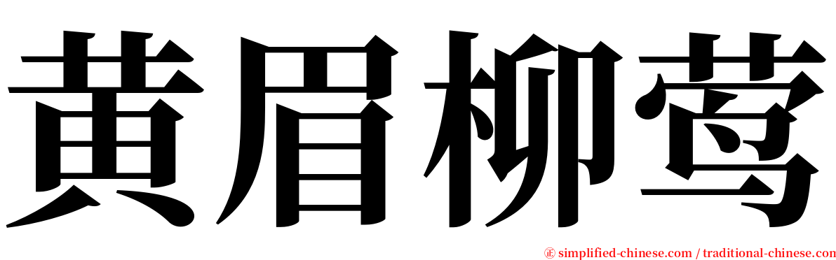 黄眉柳莺 serif font
