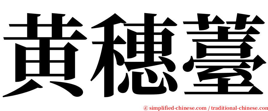 黄穗薹 serif font
