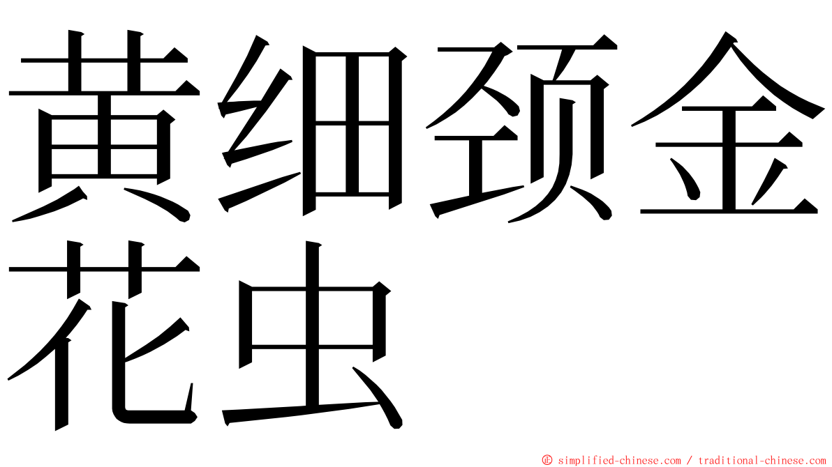 黄细颈金花虫 ming font