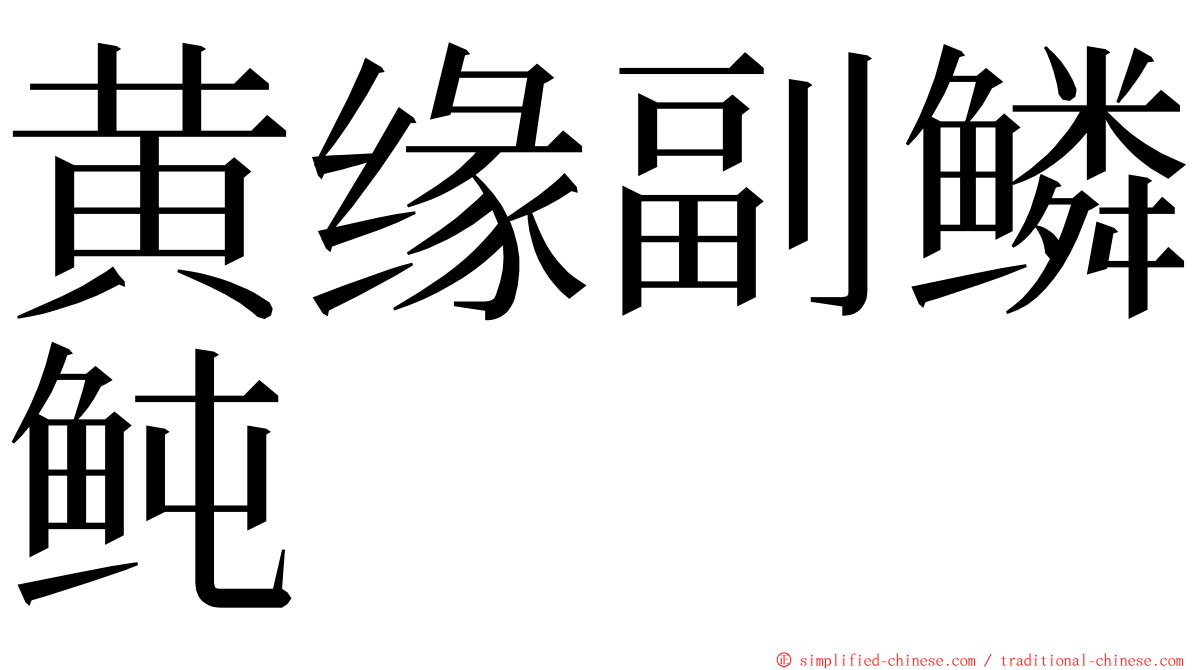 黄缘副鳞鲀 ming font