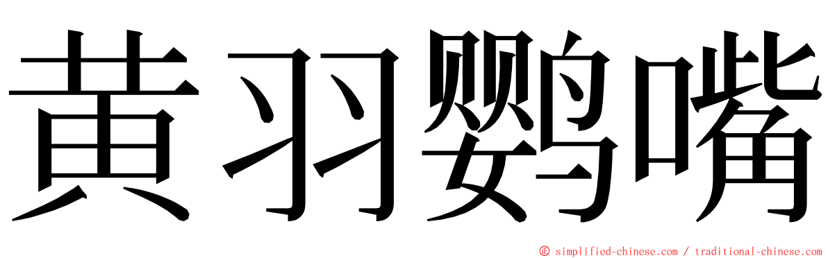 黄羽鹦嘴 ming font