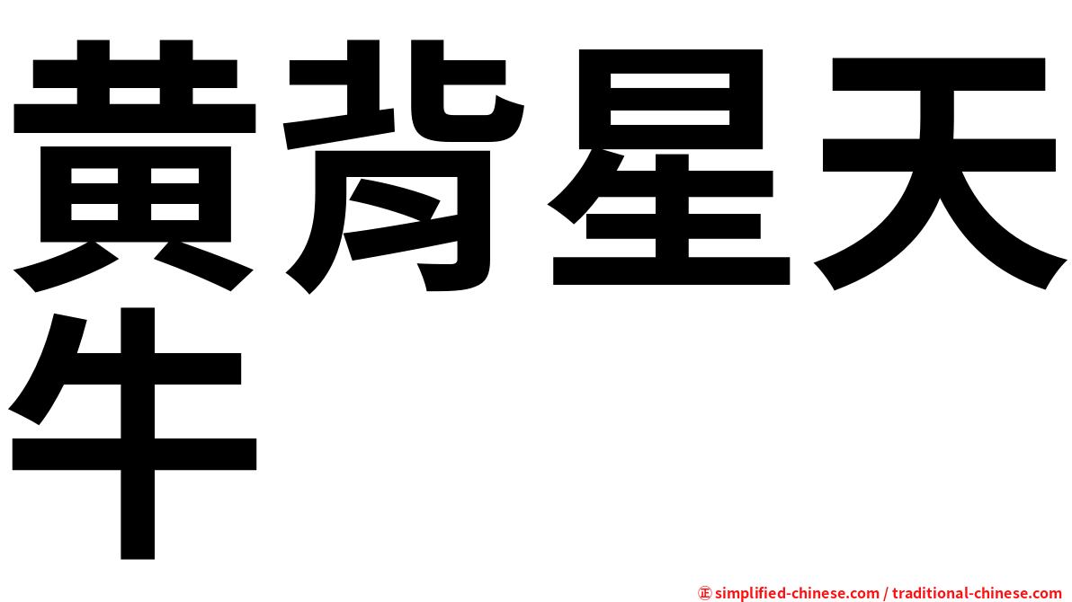 黄背星天牛