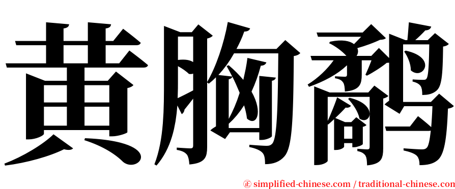 黄胸鹬 serif font